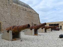 Rusted canons which are no longer used