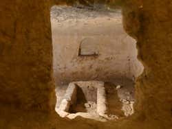 The inside of a catacomb