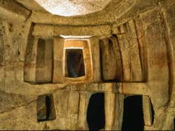 A photo of the inside of the central chamber in the Hal Saflieni Hypogeum