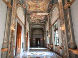 Looking down a hall way in the Grand Master'a palace