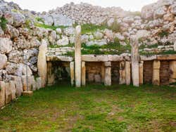 A photo of the ancient Ggantija Temples covered in grass